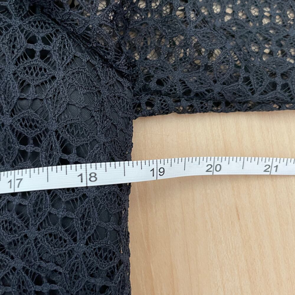 Trina Turk Lace Black Open Back Sheath Dress 3/4 Long Sleeves Womens size 8 - Picture 6 of 7